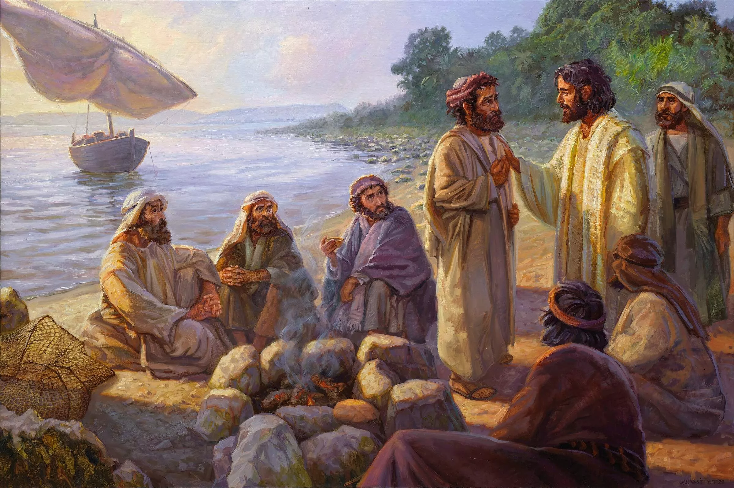 Jesus speaking with His Peter and His other disciples